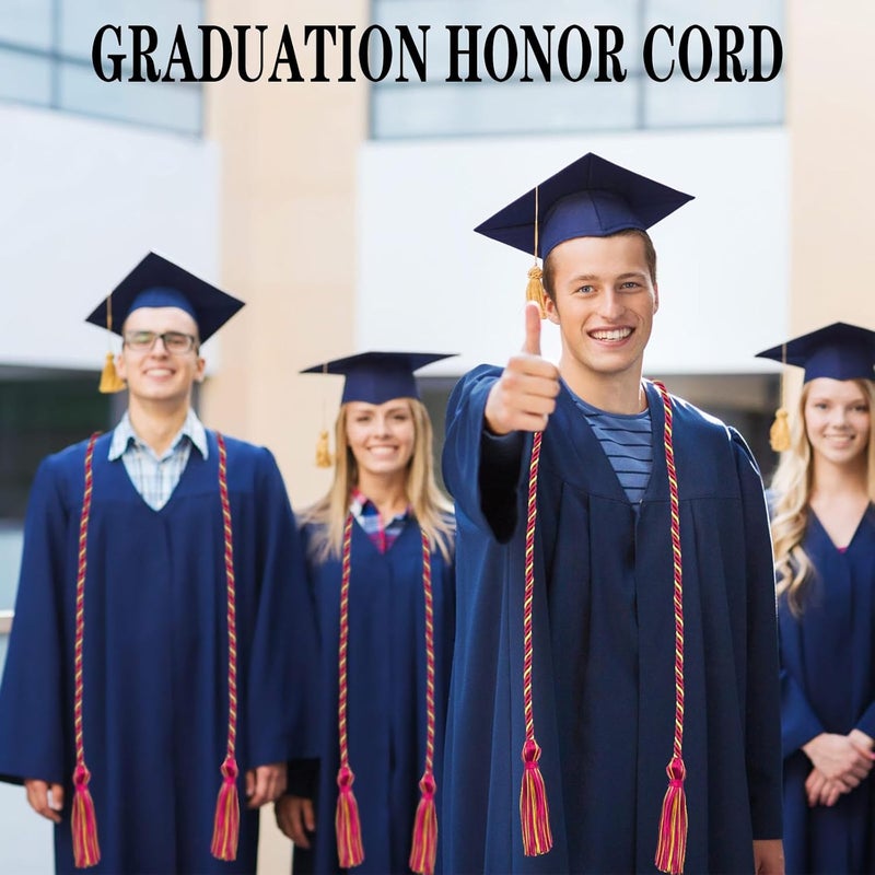 Leislam Graduation Honor Cords, Red Gold, 67" Long Braided Cords for 2025 Graduation Decorations, Bachelor Gown, Rayon Material - Image 5